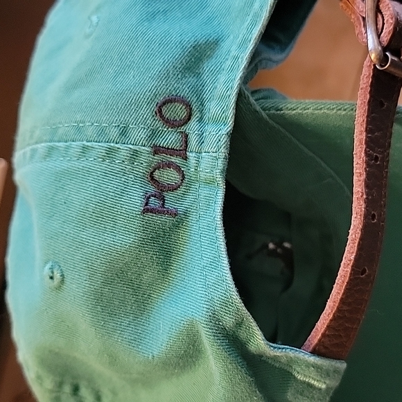 Polo Ralph Lauren baseball cap excellent condition adjustable leatherstrap green - Picture 3 of 3